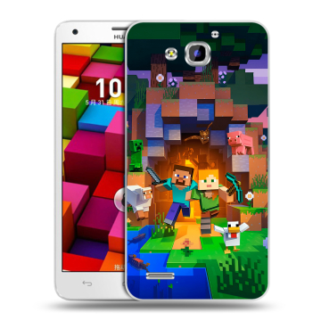 Пластиковый чехол на Huawei Honor 3x с принтом Майнкрафт Minecraft Пластиковый чехол на Huawei Honor 3x с принтом Майнкрафт Minecraft