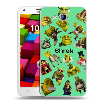 Пластиковый чехол на Huawei Honor 3x с принтом Шрек Shrek Пластиковый чехол на Huawei Honor 3x с принтом Шрек Shrek