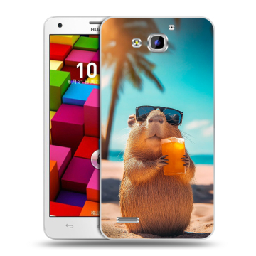 Пластиковый чехол на Huawei Honor 3x с принтом Капибара Пластиковый чехол на Huawei Honor 3x с принтом Капибара