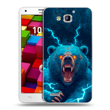 Пластиковый чехол на Huawei Honor 3x с принтом Медведь Пластиковый чехол на Huawei Honor 3x с принтом Медведь
