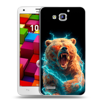 Пластиковый чехол на Huawei Honor 3x с принтом Медведь Пластиковый чехол на Huawei Honor 3x с принтом Медведь