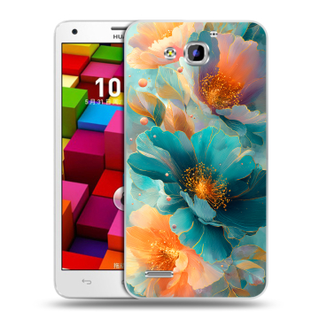 Пластиковый чехол на Huawei Honor 3x с принтом Цветы Пластиковый чехол на Huawei Honor 3x с принтом Цветы