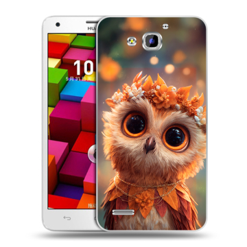 Пластиковый чехол на Huawei Honor 3x с принтом Милая сова