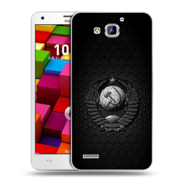 Пластиковый чехол на Huawei Honor 3x с принтом Герб Флаг СССР Пластиковый чехол на Huawei Honor 3x с принтом Герб Флаг СССР