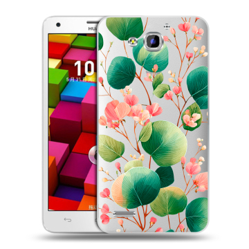 Пластиковый чехол на Huawei Honor 3x с принтом женский