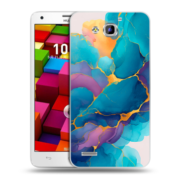 Пластиковый чехол на Huawei Honor 3x с принтом Мрамор блестки