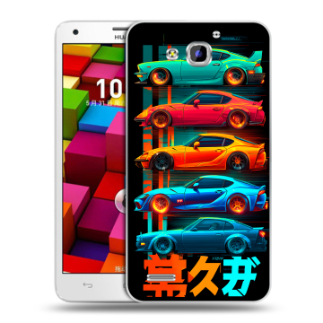 Пластиковый чехол на Huawei Honor 3x с принтом машины тачки