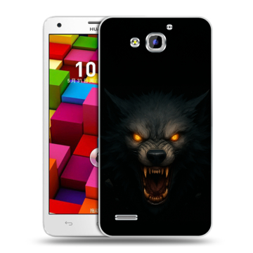 Пластиковый чехол на Huawei Honor 3x с принтом Волк