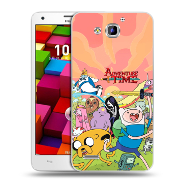 Пластиковый чехол на Huawei Honor 3x с принтом Adventure time Время приключений