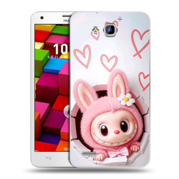 Пластиковый чехол на Huawei Honor 3x с принтом Labubu Лабубу Пластиковый чехол на Huawei Honor 3x с принтом Labubu Лабубу