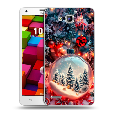 Пластиковый чехол на Huawei Honor 3x с принтом Новый год