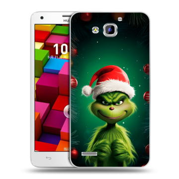 Пластиковый чехол на Huawei Honor 3x с принтом Гринч Новый год Рождество