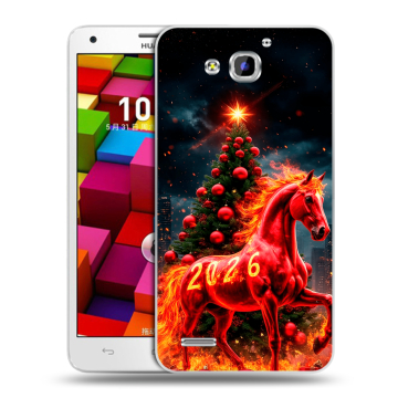 Пластиковый чехол на Huawei Honor 3x с принтом Новый год