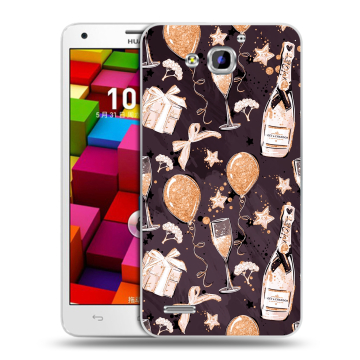 Пластиковый чехол на Huawei Honor 3x с принтом Новый год