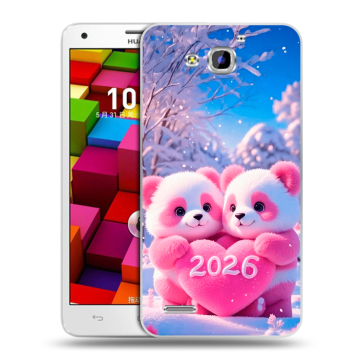 Пластиковый чехол на Huawei Honor 3x с принтом Новый год
