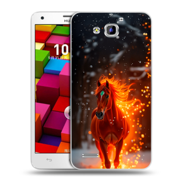 Пластиковый чехол на Huawei Honor 3x с принтом Новый год
