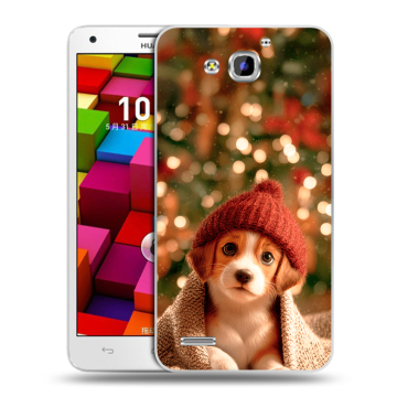 Пластиковый чехол на Huawei Honor 3x с принтом Новый год