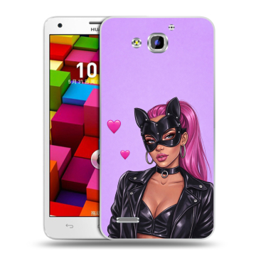 Пластиковый чехол на Huawei Honor 3x с принтом женский