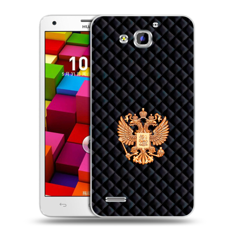 Пластиковый чехол на Huawei Honor 3x с принтом Герб России принт Пластиковый чехол на Huawei Honor 3x с принтом Герб России принт
