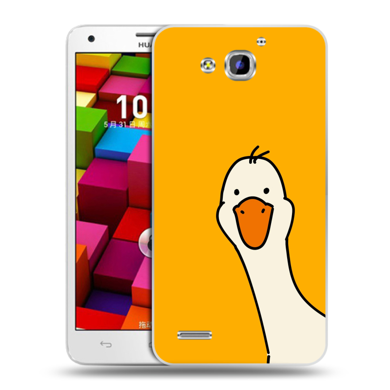 Пластиковый чехол на Huawei Honor 3x с принтом Утка Пластиковый чехол на Huawei Honor 3x с принтом Утка