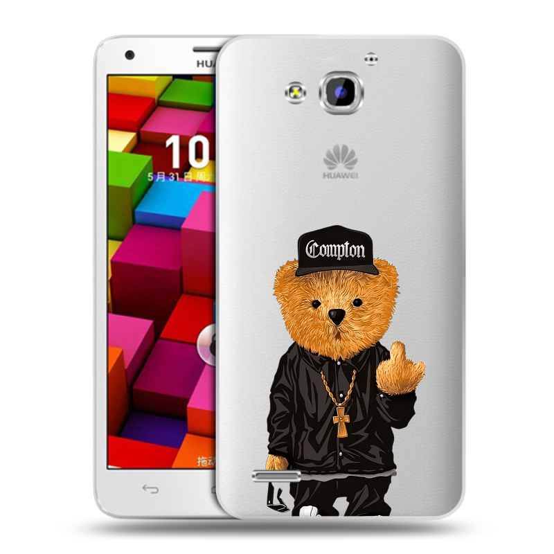 Пластиковый чехол на Huawei Honor 3x с принтом Мишка Пластиковый чехол на Huawei Honor 3x с принтом Мишка