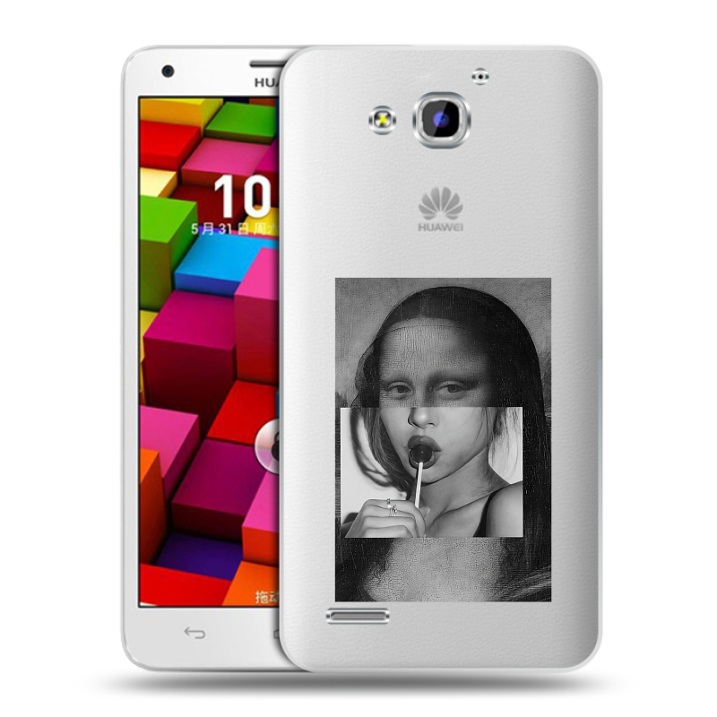 Пластиковый чехол на Huawei Honor 3x с принтом Мона Лиза Пластиковый чехол на Huawei Honor 3x с принтом Мона Лиза