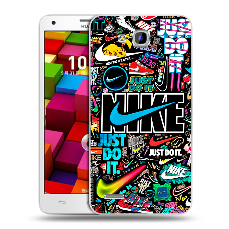 Пластиковый чехол на Huawei Honor 3x с принтом найк nike черный Пластиковый чехол на Huawei Honor 3x с принтом найк nike черный