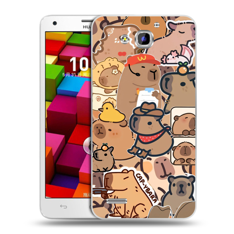 Пластиковый чехол на Huawei Honor 3x с принтом капибара Пластиковый чехол на Huawei Honor 3x с принтом капибара