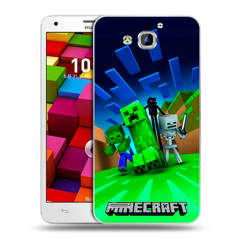 Пластиковый чехол на Huawei Honor 3x с принтом Майнкрафт Пластиковый чехол на Huawei Honor 3x с принтом Майнкрафт