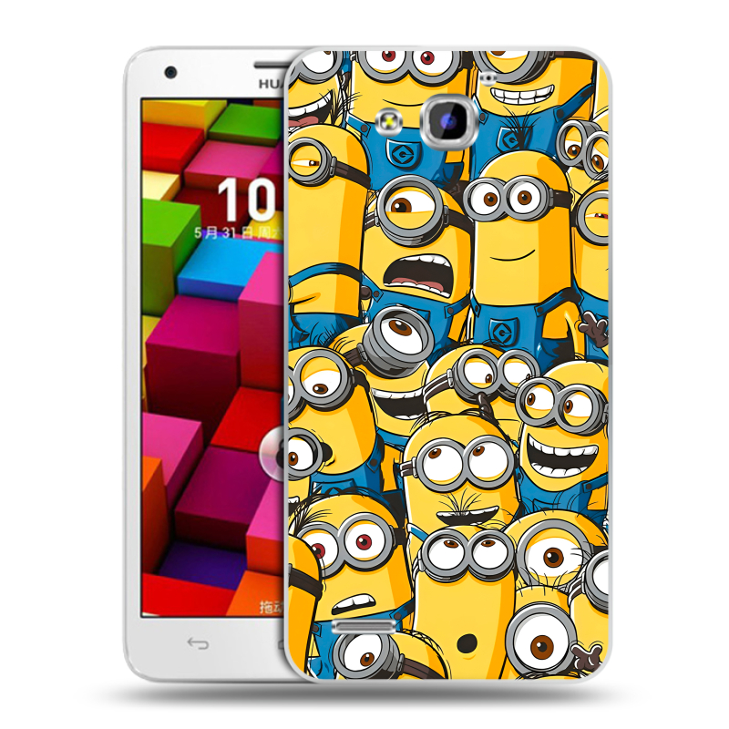 Пластиковый чехол на Huawei Honor 3x с принтом Миньоны Пластиковый чехол на Huawei Honor 3x с принтом Миньоны