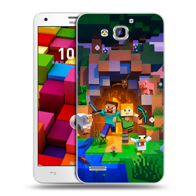 Пластиковый чехол на Huawei Honor 3x с принтом Майнкрафт Minecraft Пластиковый чехол на Huawei Honor 3x с принтом Майнкрафт Minecraft