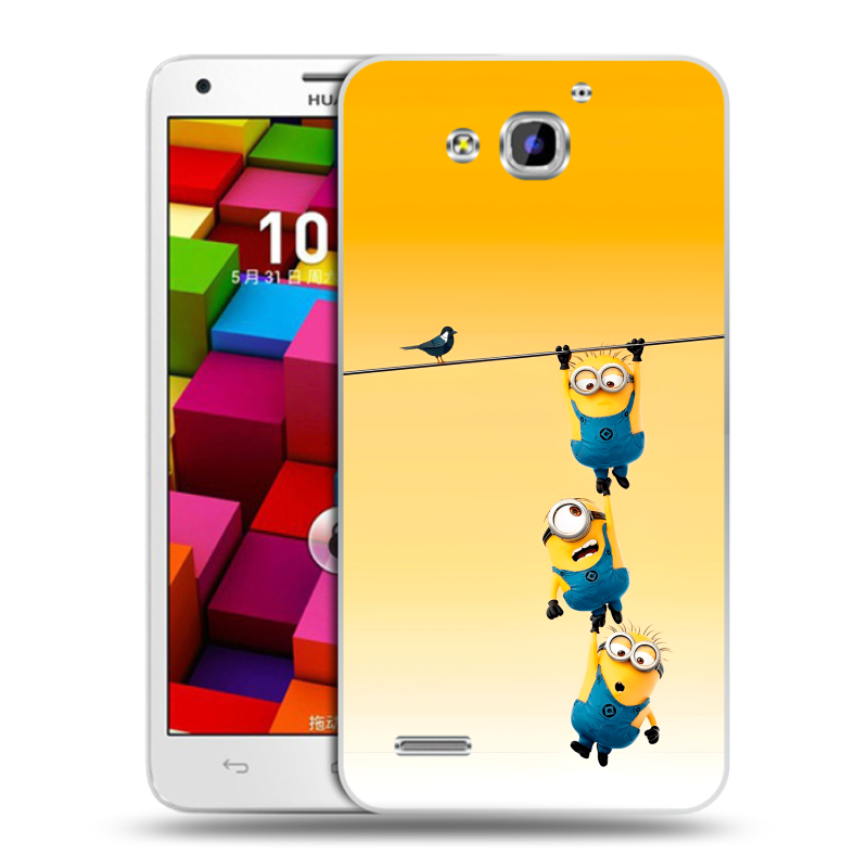 Пластиковый чехол на Huawei Honor 3x с принтом Миньоны Пластиковый чехол на Huawei Honor 3x с принтом Миньоны
