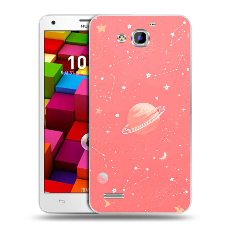 Пластиковый чехол на Huawei Honor 3x с принтом Розовый космос Пластиковый чехол на Huawei Honor 3x с принтом Розовый космос