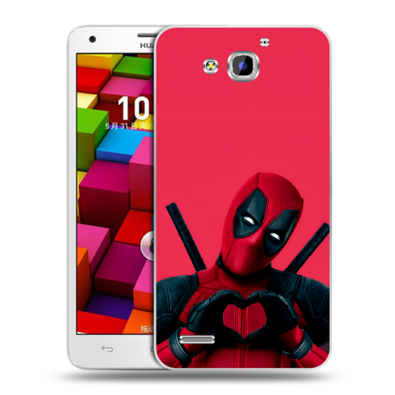 Пластиковый чехол на Huawei Honor 3x с принтом Дедпул Deadpool Пластиковый чехол на Huawei Honor 3x с принтом Дедпул Deadpool