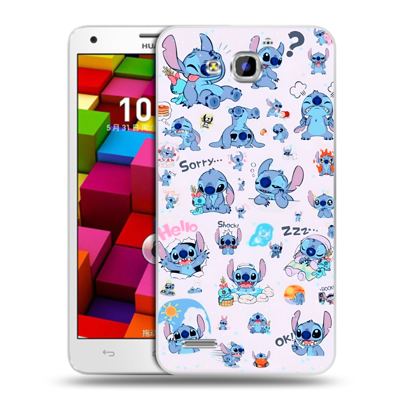 Пластиковый чехол на Huawei Honor 3x с принтом Лило и Стич Пластиковый чехол на Huawei Honor 3x с принтом Лило и Стич