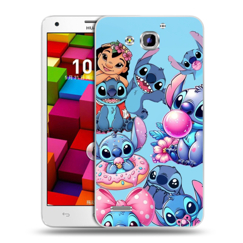 Пластиковый чехол на Huawei Honor 3x с принтом Лило и Стич Пластиковый чехол на Huawei Honor 3x с принтом Лило и Стич