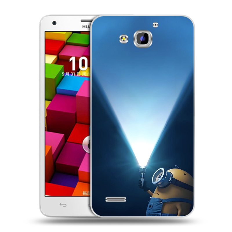 Пластиковый чехол на Huawei Honor 3x с принтом Миньоны Пластиковый чехол на Huawei Honor 3x с принтом Миньоны