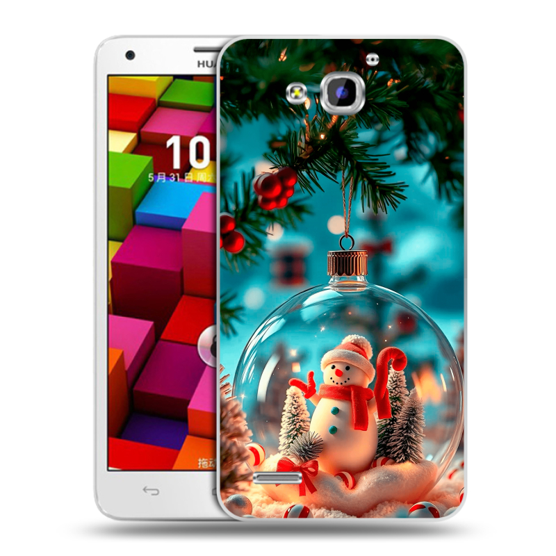 Пластиковый чехол на Huawei Honor 3x с принтом Новый год Пластиковый чехол на Huawei Honor 3x с принтом Новый год