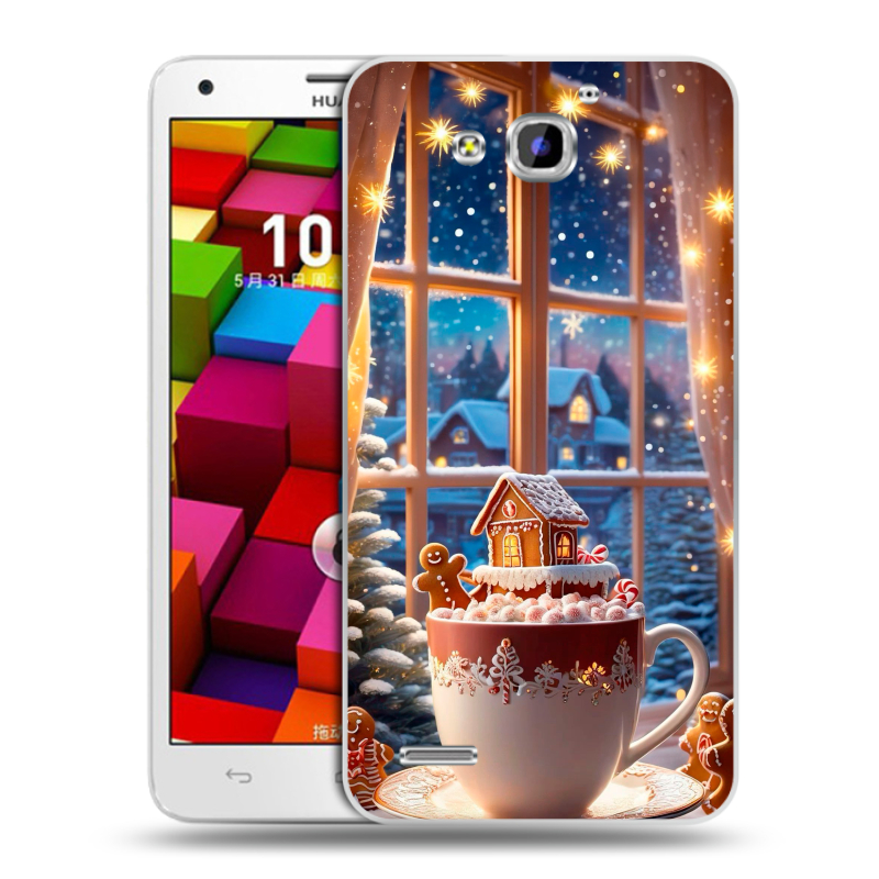 Пластиковый чехол на Huawei Honor 3x с принтом Новый год Пластиковый чехол на Huawei Honor 3x с принтом Новый год