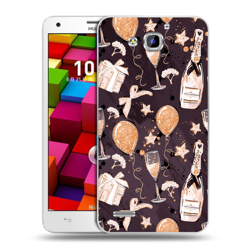 Пластиковый чехол на Huawei Honor 3x с принтом Новый год Пластиковый чехол на Huawei Honor 3x с принтом Новый год