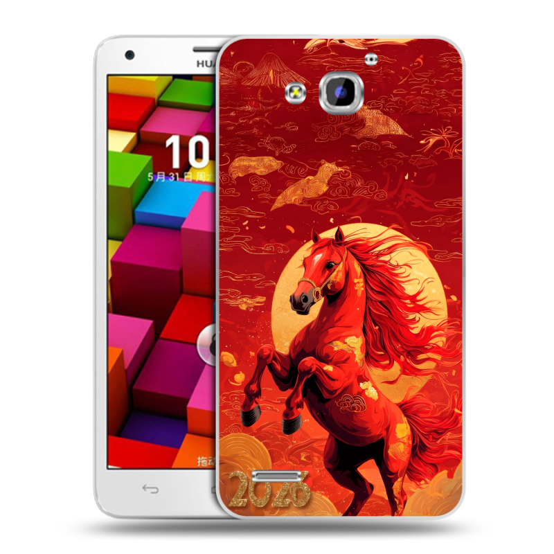 Пластиковый чехол на Huawei Honor 3x с принтом Новый год Пластиковый чехол на Huawei Honor 3x с принтом Новый год