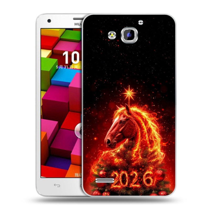 Пластиковый чехол на Huawei Honor 3x с принтом Новый год Пластиковый чехол на Huawei Honor 3x с принтом Новый год
