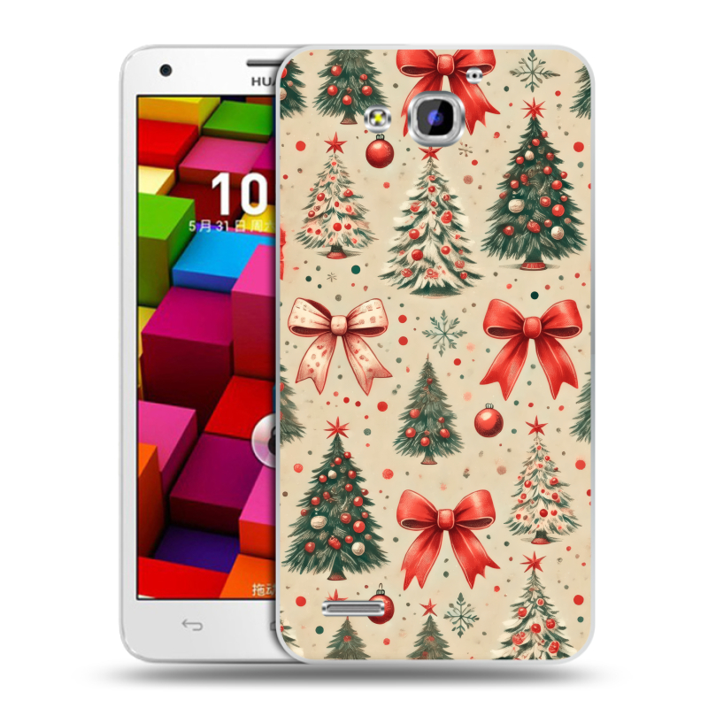 Пластиковый чехол на Huawei Honor 3x с принтом Новый год Пластиковый чехол на Huawei Honor 3x с принтом Новый год