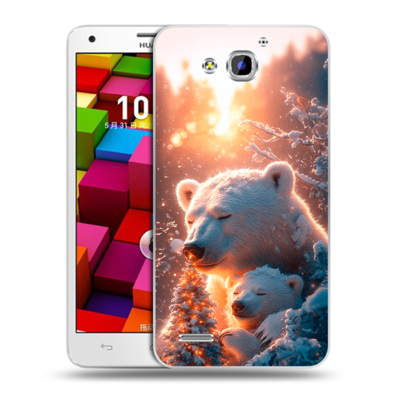 Пластиковый чехол на Huawei Honor 3x с принтом Новый год Пластиковый чехол на Huawei Honor 3x с принтом Новый год