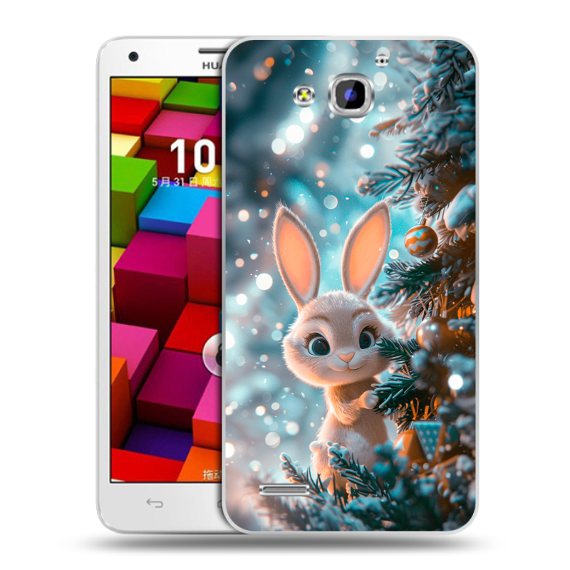 Пластиковый чехол на Huawei Honor 3x с принтом Новый год Пластиковый чехол на Huawei Honor 3x с принтом Новый год