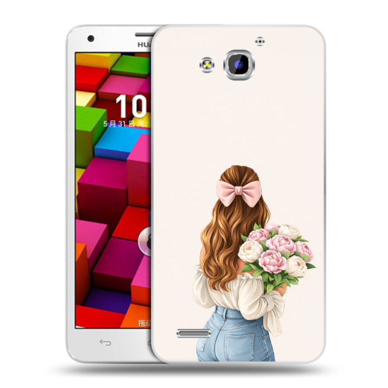 Пластиковый чехол на Huawei Honor 3x с принтом женский Пластиковый чехол на Huawei Honor 3x с принтом женский