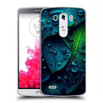 Силиконовый чехол на LG G3 (Dual-LTE) с принтом Листья Силиконовый чехол на LG G3 (Dual-LTE) с принтом Листья