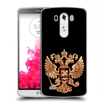 Силиконовый чехол на LG G3 (Dual-LTE) с принтом Герб России золотой Силиконовый чехол на LG G3 (Dual-LTE) с принтом Герб России золотой