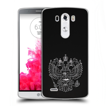 Силиконовый чехол на LG G3 (Dual-LTE) с принтом Герб России