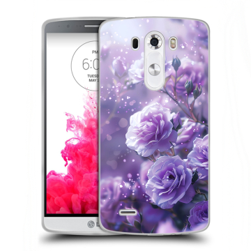 Силиконовый чехол на LG G3 (Dual-LTE) с принтом Розы цветы Силиконовый чехол на LG G3 (Dual-LTE) с принтом Розы цветы